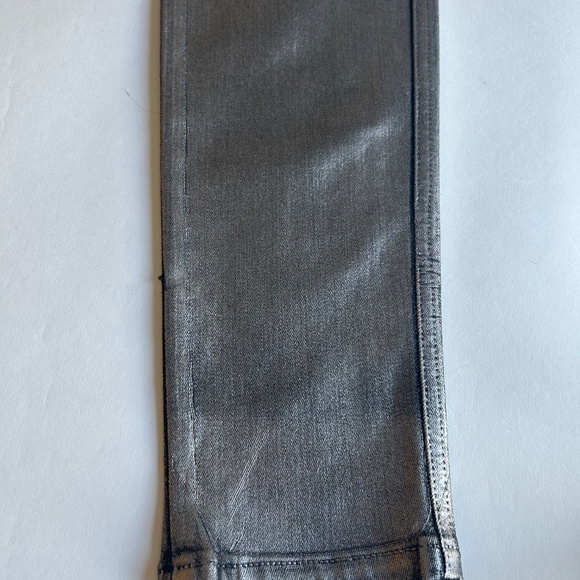 Joe’s Silver Metallic Flawless The Charlie High Rise Skinny Ankle Jeans size 26 - Picture 3 of 13